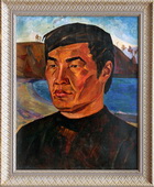 Портрет бурята. Карт., масло, 90х80, 1969 г.