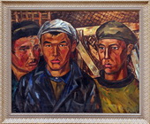 Молодежная бригада (строители). Холст, масло, 80х100, 1968 г.