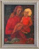 Мать и дитя, масло, холст на фанере, 80х60,1970 г.
