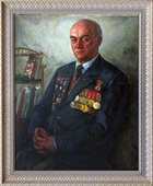 Портрет Малых А.А. , офицера в отставке. Холст, масло, 90х80, 1990 г.